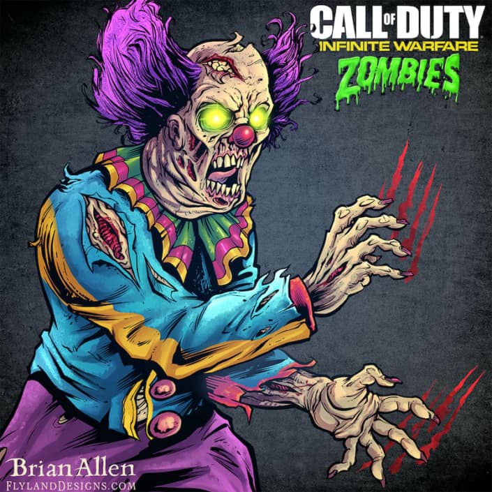 I was hired to create a series of illustrations for Activision’s Call of Duty Zombies video game used during a promotional campaign they ran on social media during the game’s launch.