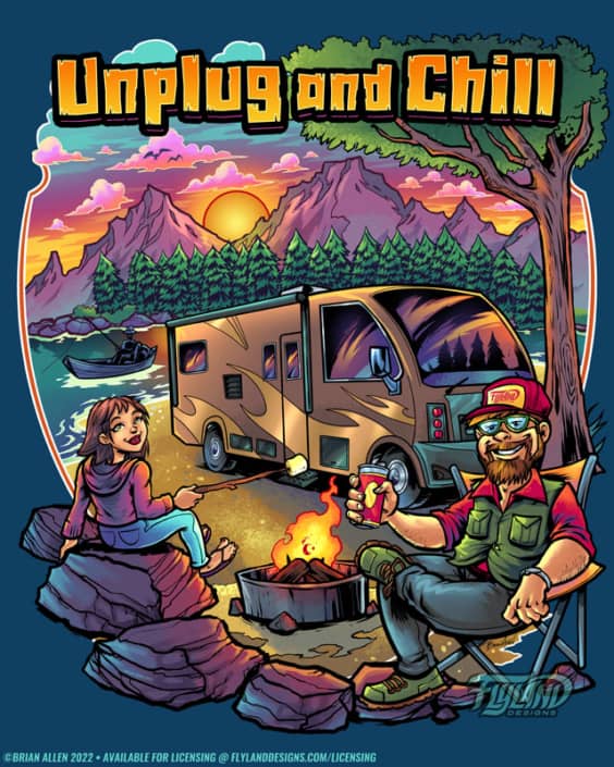 Family Camping  Artwork by freel