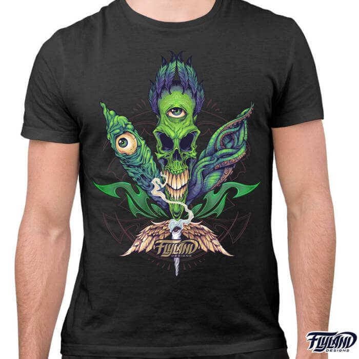 Cannabis Skull T-Shirt Artwork by Brian Allen