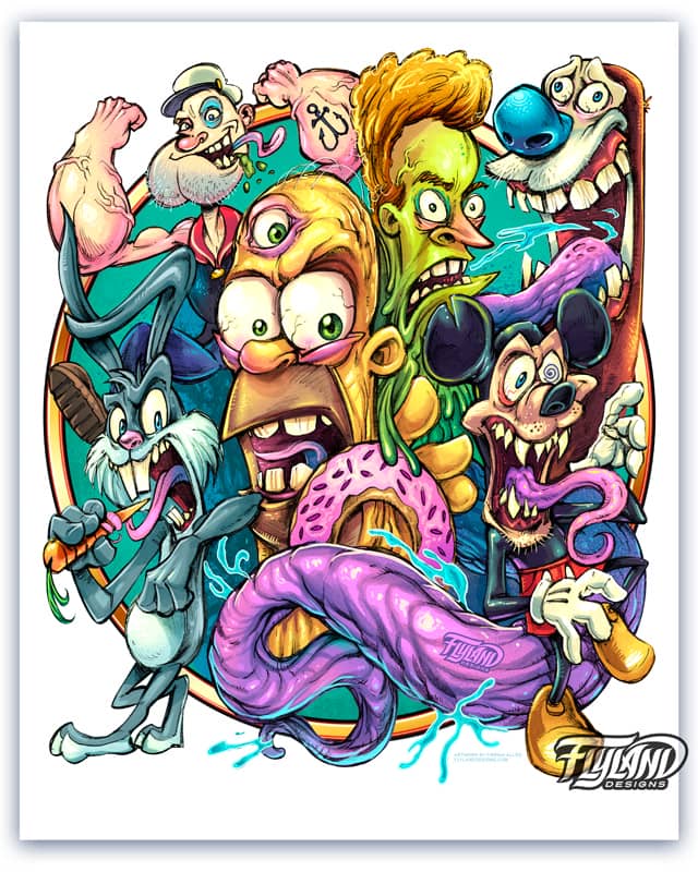 Insane 80s style graphic illustr