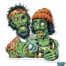Zombie Cheech and Chong Smonking Pot Sticker Design by artist Brian Allen