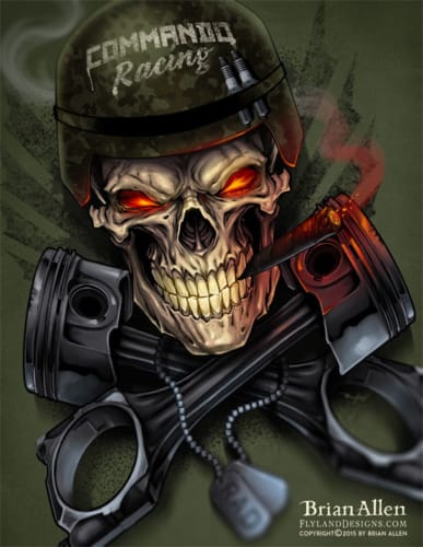 Angry skull with cigar in his mo