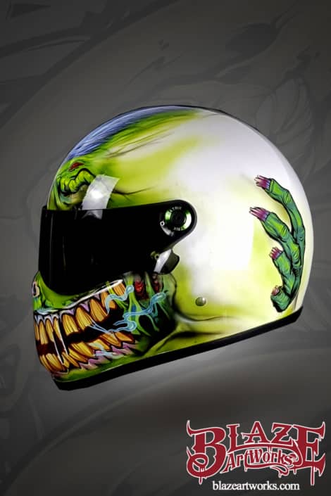 Vinyl rap helmet of a zombie wit