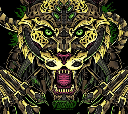 Mechanical Leopard with claws