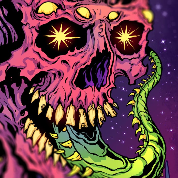 Space Skulls with Tentacles Art Print - Flyland Designs, Freelance