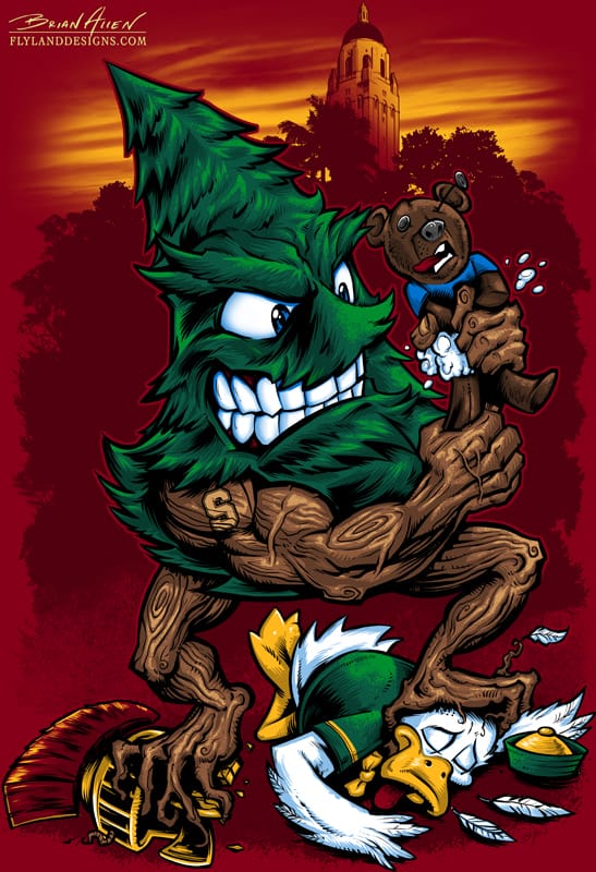 Stanford Tree Mascot T-Shirt Illustration