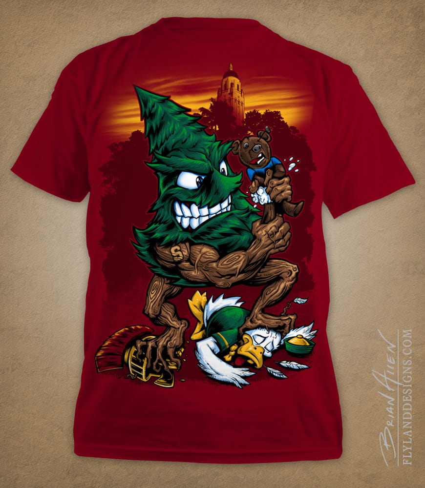 Stanford Tree Mascot T-Shirt Illustration