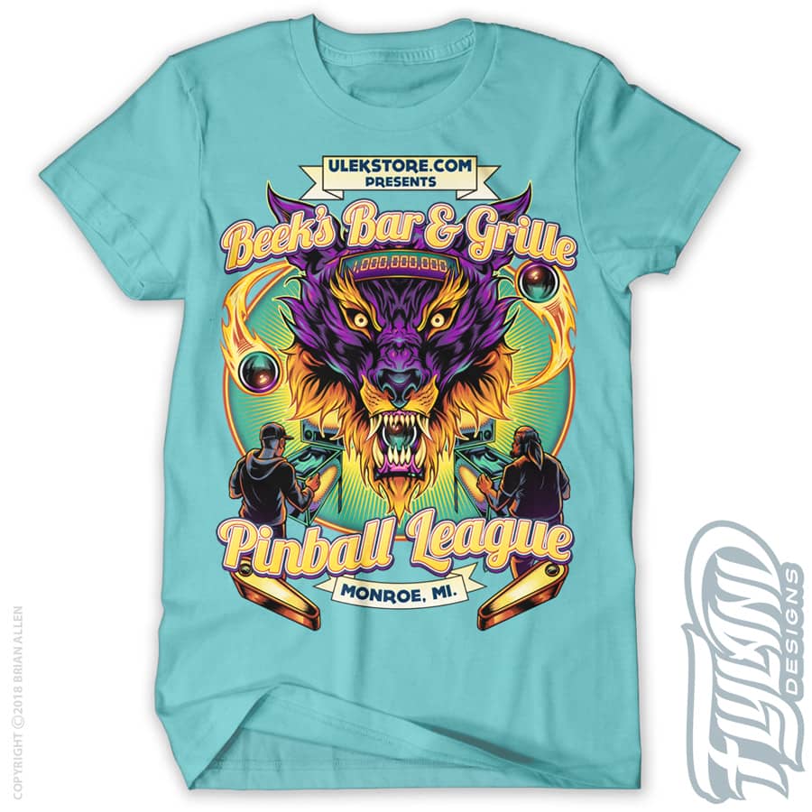 Purple and Orange wolf head with