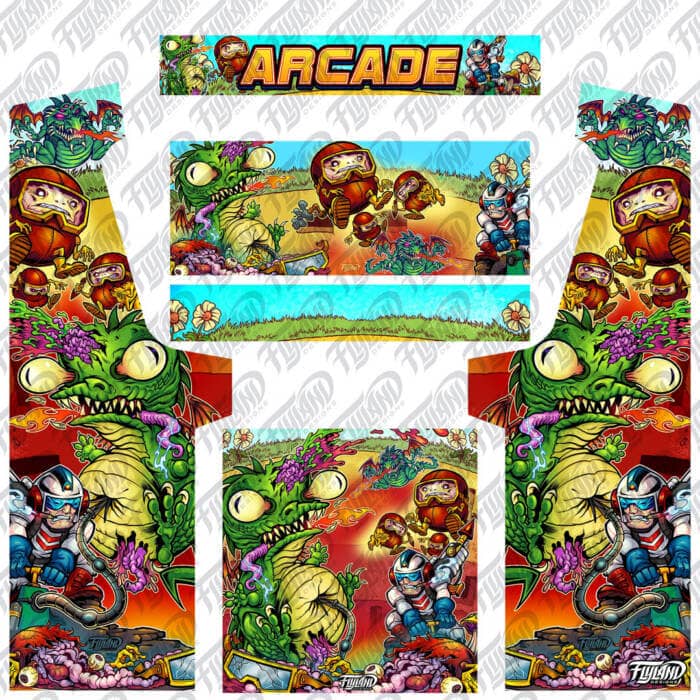 Vinyl Arcade machine Wrap with artwork by artist Brian Allen