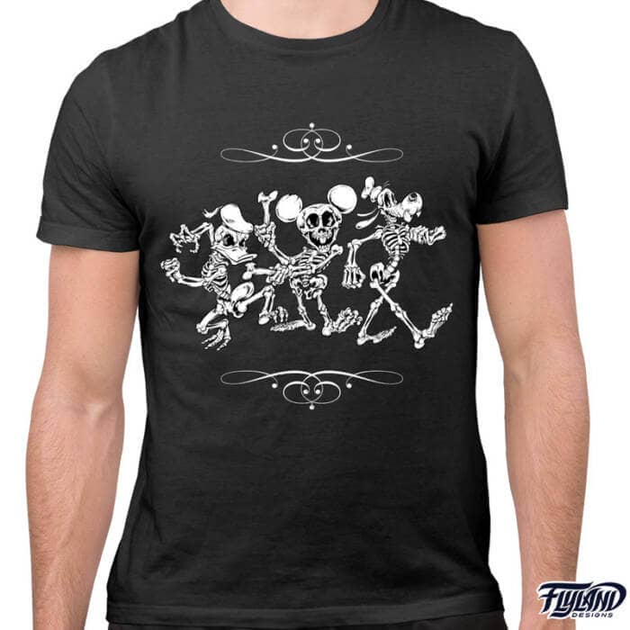 Disney Skeleton Parody T-Shirt Artwork by Brian Allen