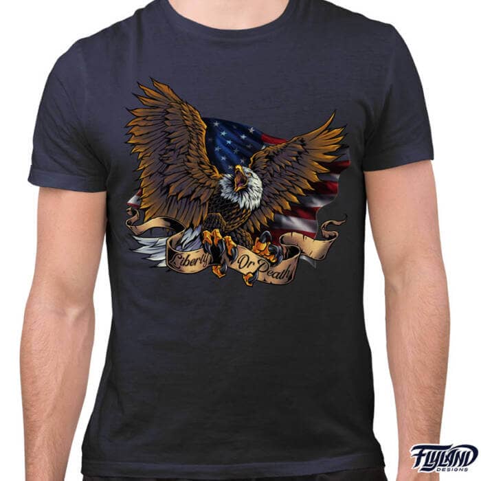 Eagle Flag and Banner T-Shirt Artwork by Brian Allen