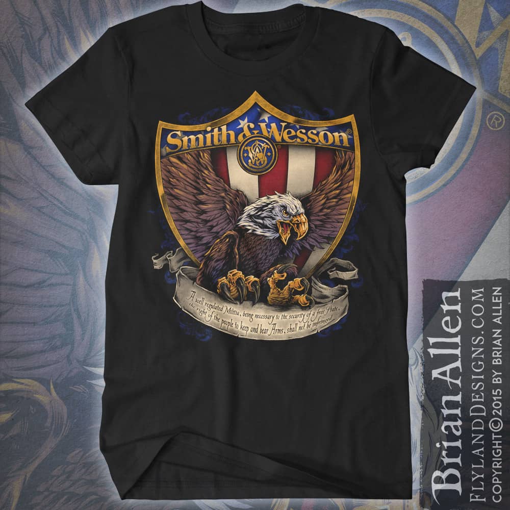 Patriotic eagle silk-screen t-shirt design.