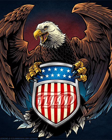 Eagle carrying Shield with U.S Crest on it