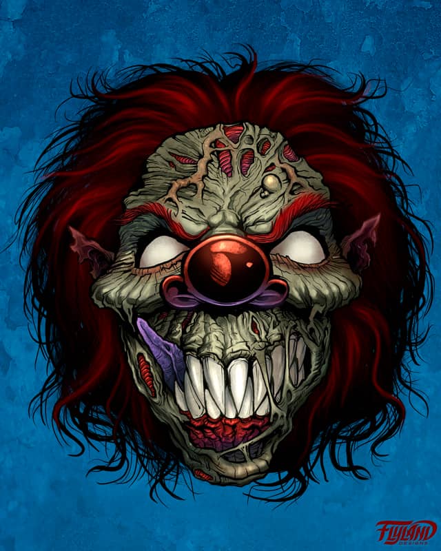 Comic book style illustration of an evil clown.  To see more of my work, or hire me for freelance projects, please visit my website:  www.flylanddesigns.com