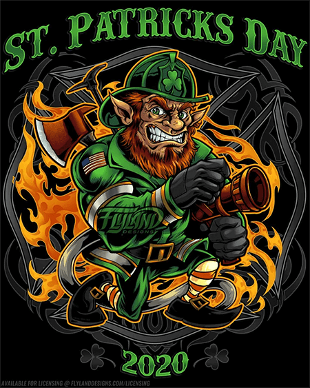 St. Patricks Day leprechaun that fights fires