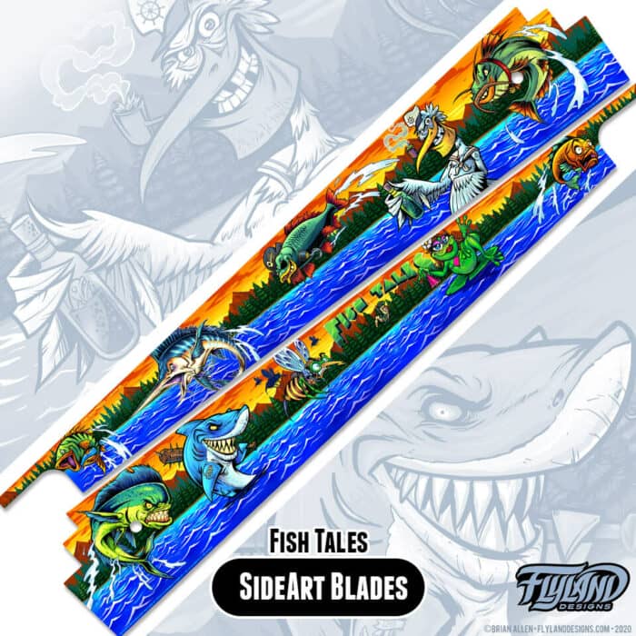 Fish Tales Side Art Blades for Pinball Machines