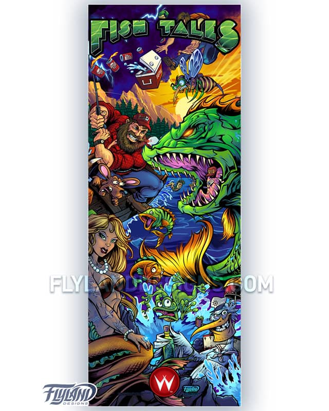 24"x63" Vertical Pinball Banner with artwork by Brian Allen