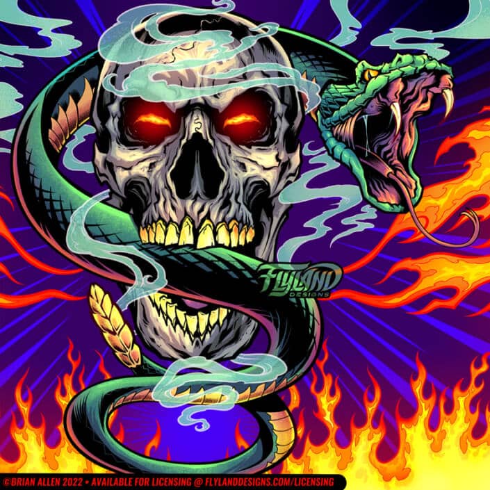 Skull and Snake Artwork by freel