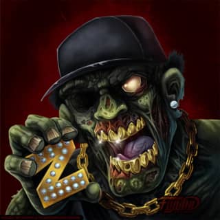 Gangster Zombie with gold teeth,