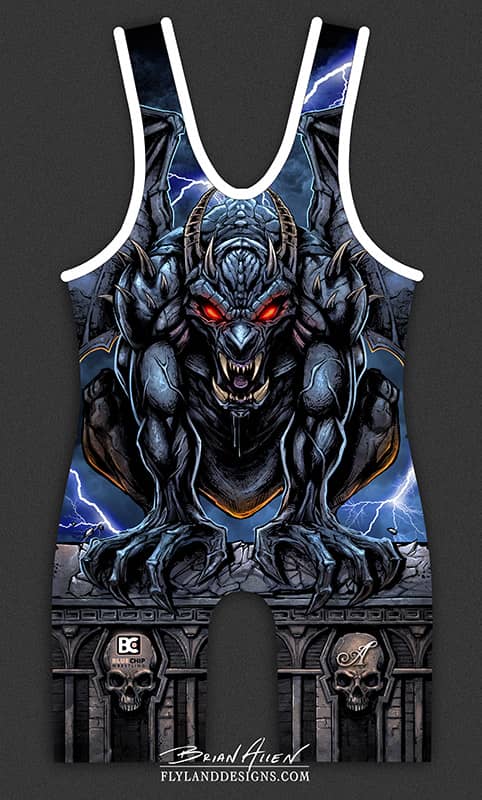 Evil Gargoyle Illustration for Dye-Sublimated Uniform