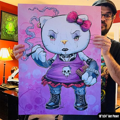 Goth Hello Kitty - Flyland Designs, Freelance Illustration