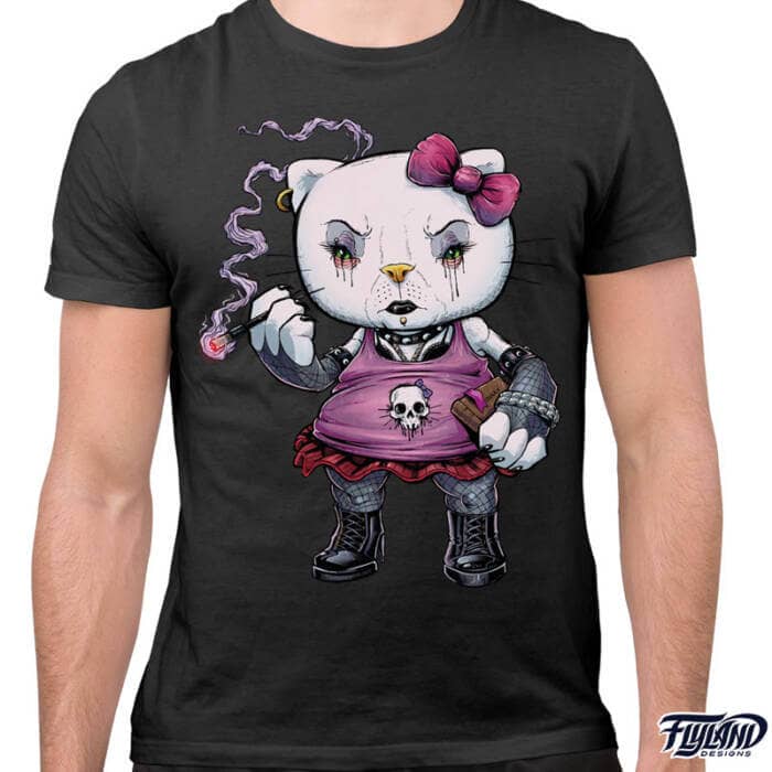 Goth Hello Kitty T-Shirt Artwork by Brian Allen