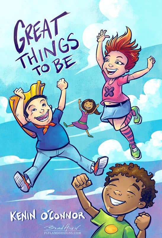 Children's Book Illustration of kids doing different activities