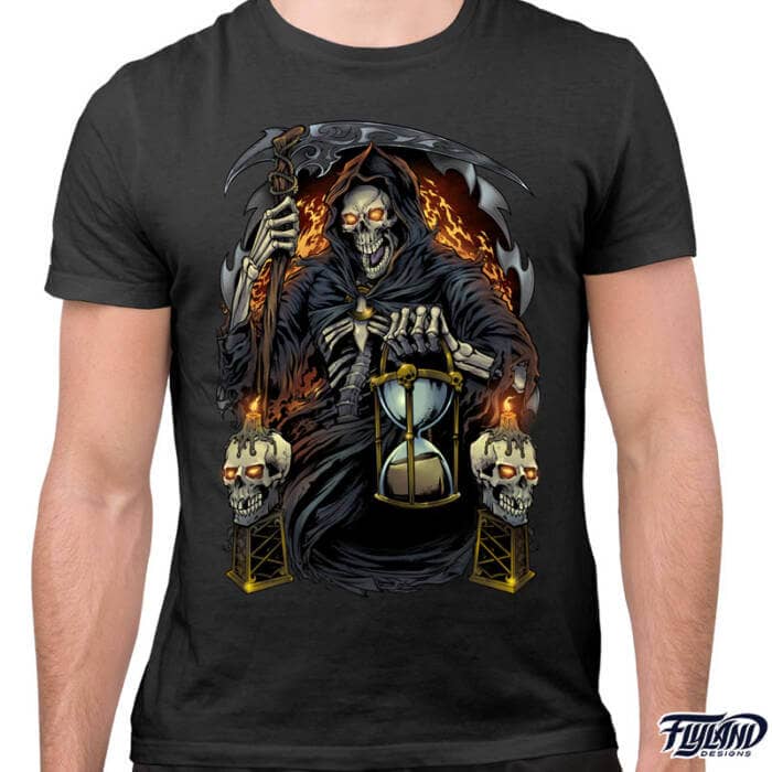 Grim Reaper Hourglass T-Shirt Artwork by Brian Allen