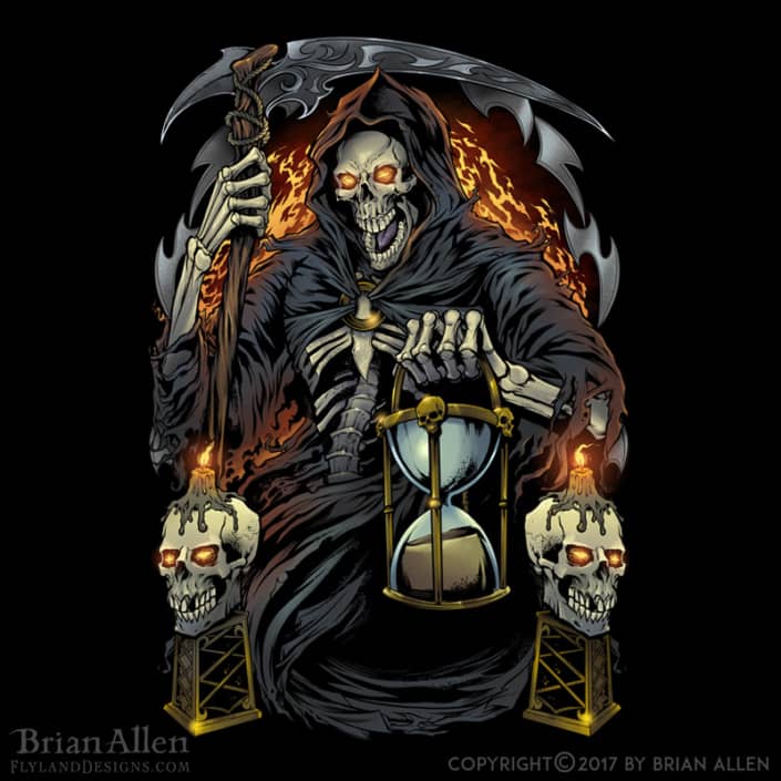 Dark illustration of a grim reap