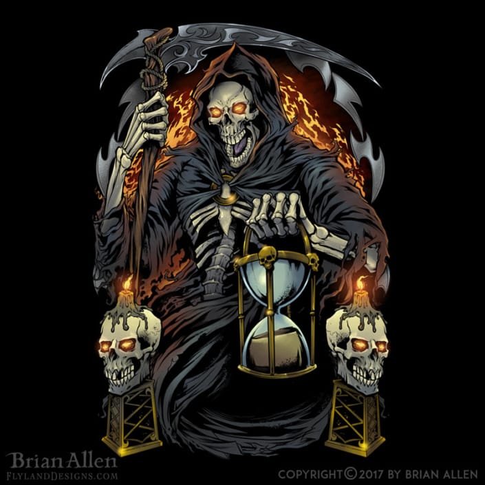 Dark illustration of a grim reap