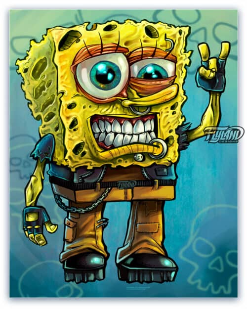 Caricature of Sponge Bob drawn a