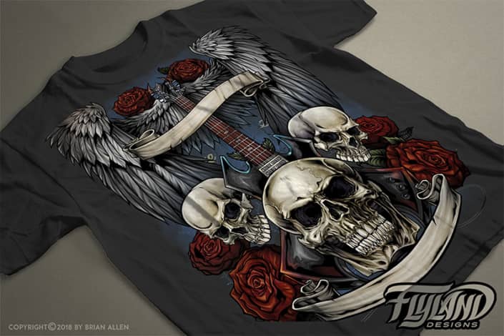 Dark heavy metal t-shirt design