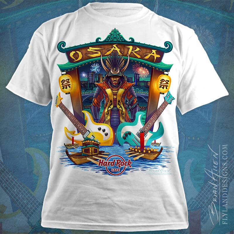 Hard Rock Cafe T-Shirt deisgns by t-shirt design illustrator Brian Allen