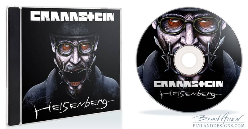 Album cover design I created for a German Industrial band that writes songs about Breaking Bad. The album is a parody that combines imagery from Rammstein and Breaking Bad.