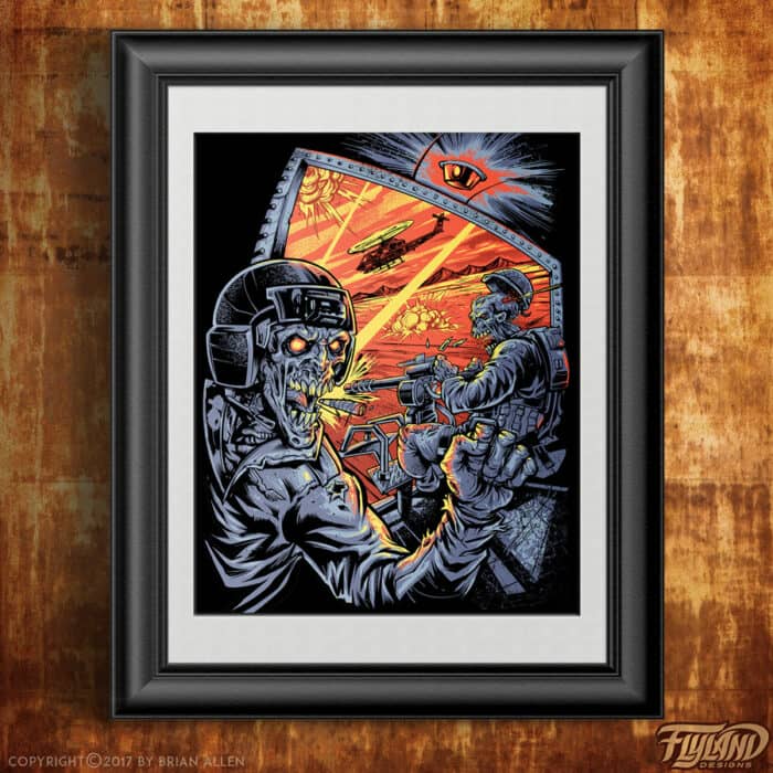 Helicopter Zombies Art Print - Image 4