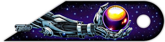 Metal Robot hand holding a sphea