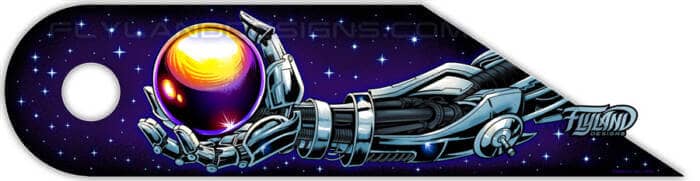 Metal Robot hand holding a sphea