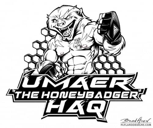 Mascot and logo design of a Honeybadger for MMA fighter