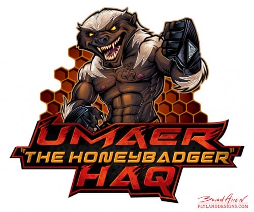 Mascot and logo design of a Honeybadger for MMA fighter