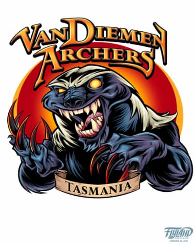 Honey Badger illustration I created for an archery club in Australia called the “Van Diemen Archers.”  If you don’t like this, Honey Badger don’t care.