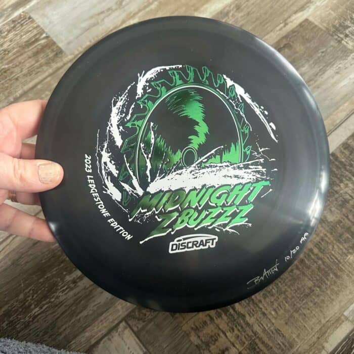 Midnight Z Buzzz Ledgestone 2023 Edition Disc Golf Disc - Black With Silver and Teal Foil