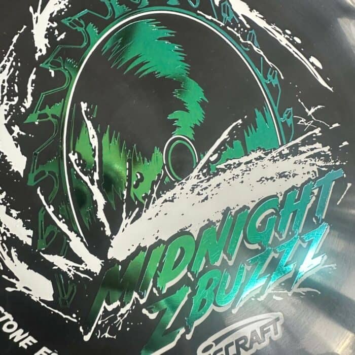 Midnight Z Buzzz Ledgestone 2023 Edition Disc Golf Disc - Black With Silver and Teal Foil - Image 2