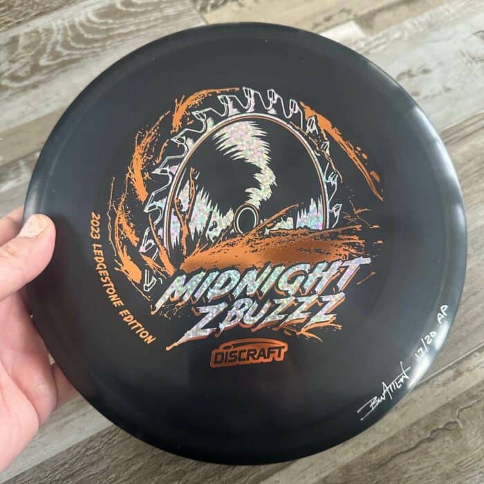 Midnight Z Buzzz Ledgestone 2023 Edition Disc Golf Disc - Black With Silver and Bronze Foil