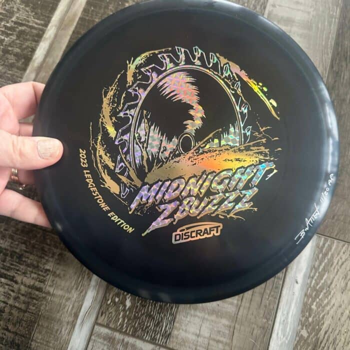 Midnight Z Buzzz Ledgestone 2023 Edition Disc Golf Disc - Black With Silver and Gold Foil