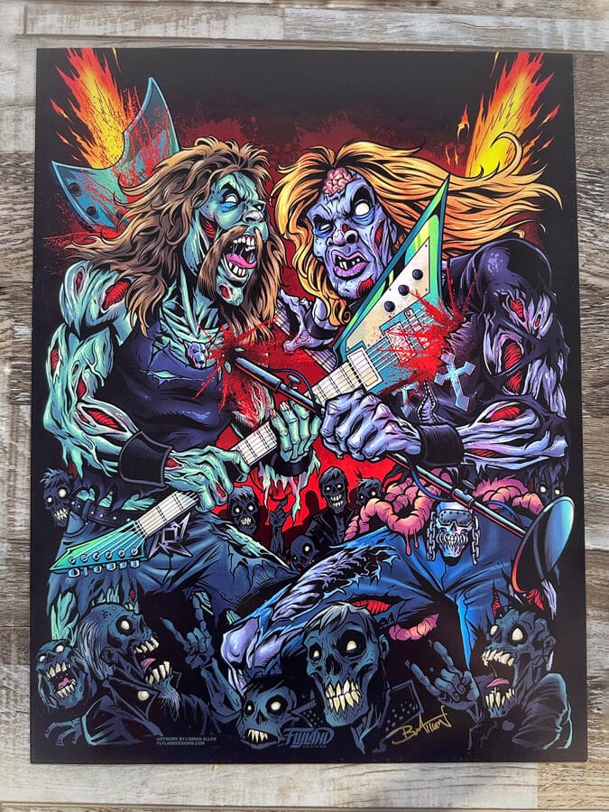 James Hetfield Vs Dave Mustaine Zombies 11x14 Art Print - Flyland