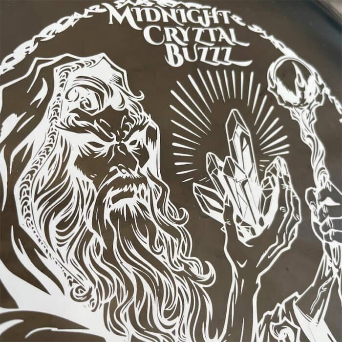 Midnight Crystal Buzzz Ledgestone 2022 Edition Disc Golf Disc - Black With White Foil - Image 2