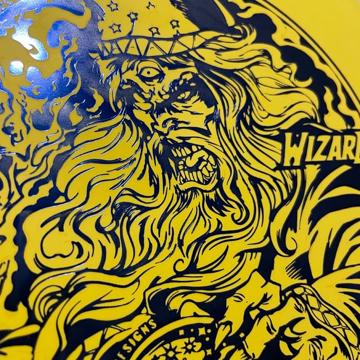 Gateway Wizard Disc Golf Disc - Yellow Disc with Blue Foil - 174
