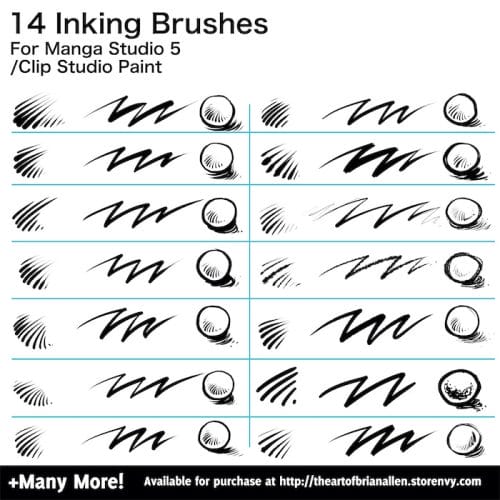 Brush Presets for custom pencil Brushes for Manga Studio 5 (Clip Studio Paint)