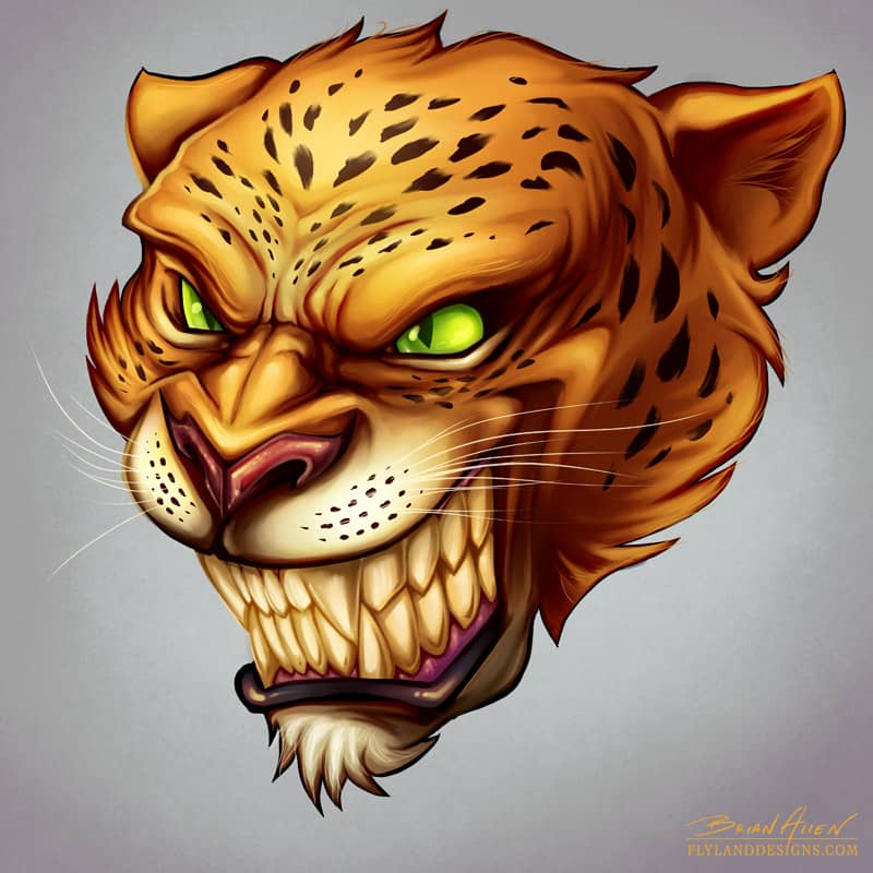 Sports mascot illustration of an angry jaguar head