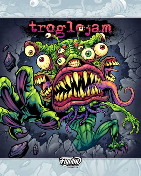 Here’s an Illustration I drew for a Hong Kong guitarists’ solo Album called Troglojam. Had a great time with this one, creating a weird but fun monster creature. Coloring my artwork with in vibrant green and magenta is something I always seem to fall b